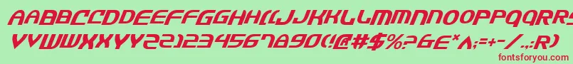 JannisarySwordItalic Font – Red Fonts on Green Background