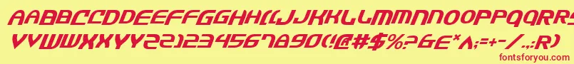 JannisarySwordItalic Font – Red Fonts on Yellow Background