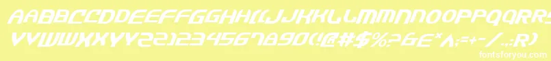 JannisarySwordItalic Font – White Fonts on Yellow Background