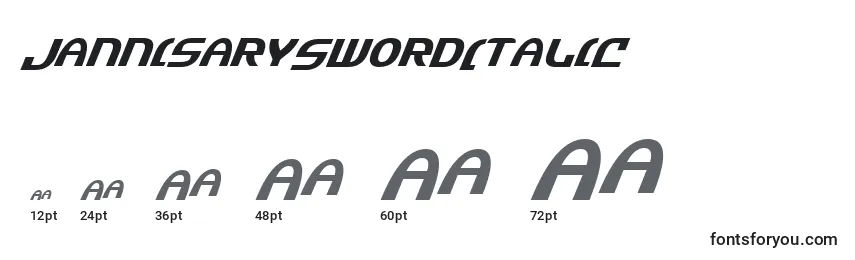 JannisarySwordItalic Font Sizes