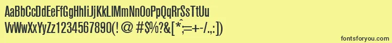 Czcionka A750SansCdMediumRegular – czarne czcionki na żółtym tle