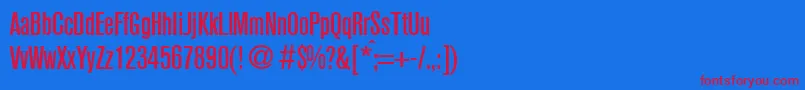 A750SansCdMediumRegular Font – Red Fonts on Blue Background