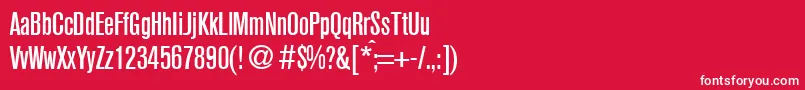 Шрифт A750SansCdMediumRegular – белые шрифты на красном фоне