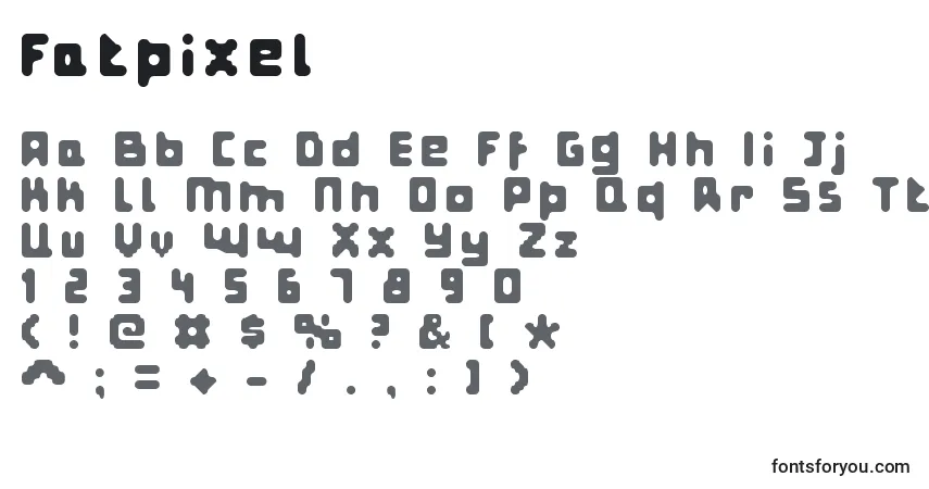 Fatpixel-fontti – aakkoset, numerot, erikoismerkit