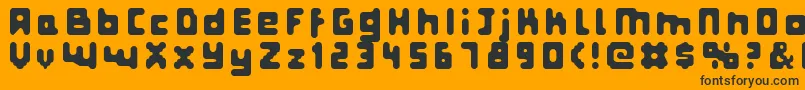 Fatpixel-Schriftart – Schwarze Schriften auf orangefarbenem Hintergrund