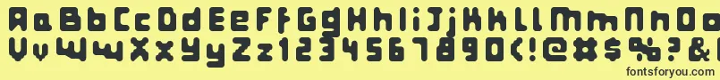 フォントFatpixel – 黒い文字の黄色い背景