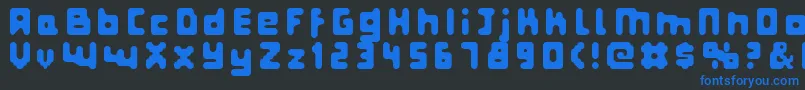 Fatpixel-fontti – siniset fontit mustalla taustalla