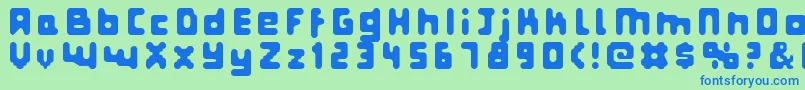 フォントFatpixel – 青い文字は緑の背景です。