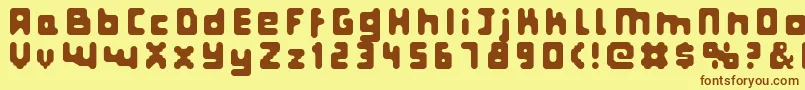 Шрифт Fatpixel – коричневые шрифты на жёлтом фоне