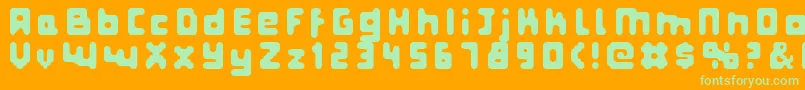 Fatpixel-fontti – vihreät fontit oranssilla taustalla