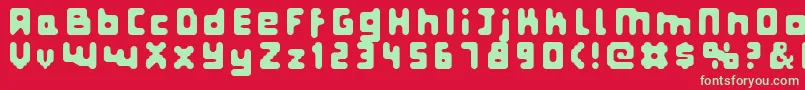 Fatpixel-fontti – vihreät fontit punaisella taustalla