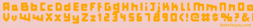 Fatpixel-Schriftart – Orangefarbene Schriften auf rosa Hintergrund