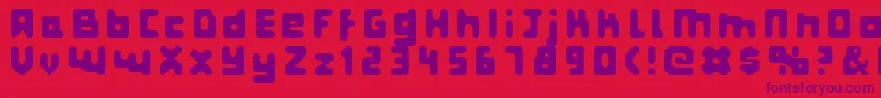 Fatpixel-Schriftart – Violette Schriften auf rotem Hintergrund