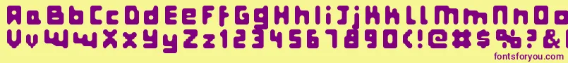 Fatpixel-Schriftart – Violette Schriften auf gelbem Hintergrund