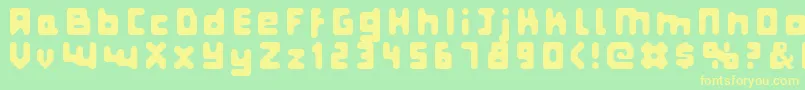 Czcionka Fatpixel – żółte czcionki na zielonym tle