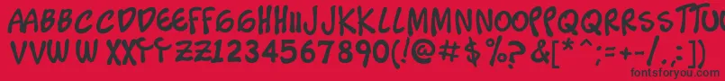 フォントTimoteo – 赤い背景に黒い文字