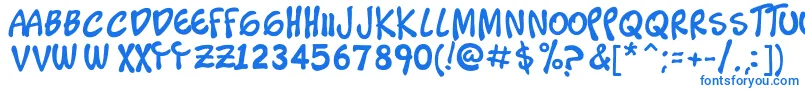 フォントTimoteo – 白い背景に青い文字