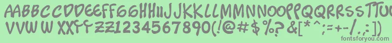 Timoteo-fontti – harmaat kirjasimet vihreällä taustalla