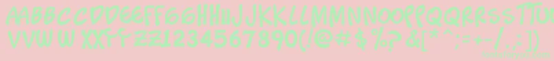 Timoteo-fontti – vihreät fontit vaaleanpunaisella taustalla