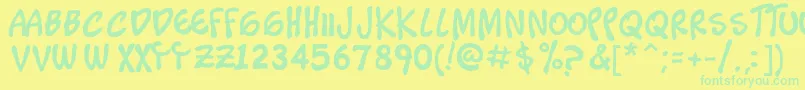 Timoteo Font – Green Fonts on Yellow Background