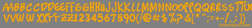 フォントTimoteo – オレンジの文字は灰色の背景にあります。