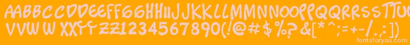 Timoteo Font – Pink Fonts on Orange Background