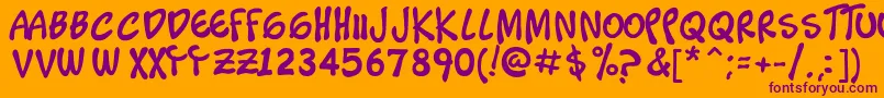 Timoteo Font – Purple Fonts on Orange Background