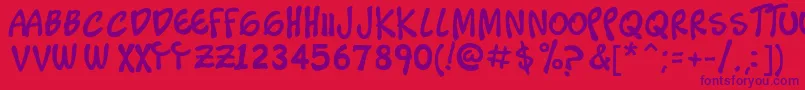 Timoteo Font – Purple Fonts on Red Background