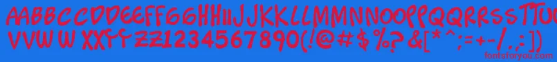 Шрифт Timoteo – красные шрифты на синем фоне