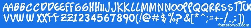 フォントTimoteo – 青い背景に白い文字
