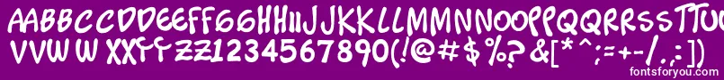 フォントTimoteo – 紫の背景に白い文字