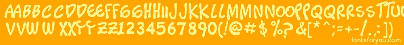Timoteo Font – Yellow Fonts on Orange Background