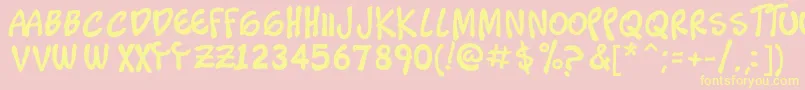 Шрифт Timoteo – жёлтые шрифты на розовом фоне