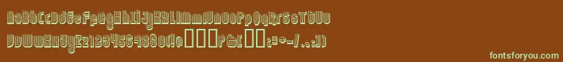 Czcionka Ftorname – zielone czcionki na brązowym tle