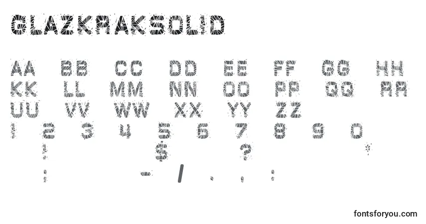 Fuente GlazKrakSolid - alfabeto, números, caracteres especiales
