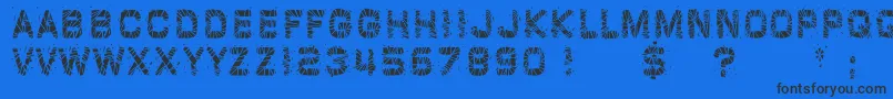 Шрифт GlazKrakSolid – чёрные шрифты на синем фоне