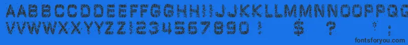 GlazKrakSolid-Schriftart – Schwarze Schriften auf blauem Hintergrund