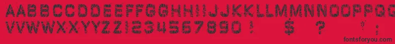 Fonte GlazKrakSolid – fontes pretas em um fundo vermelho