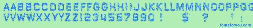 GlazKrakSolid Font – Blue Fonts on Green Background