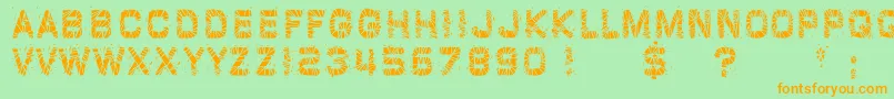 GlazKrakSolid Font – Orange Fonts on Green Background