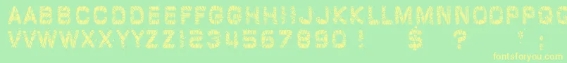 GlazKrakSolid-fontti – keltaiset fontit vihreällä taustalla
