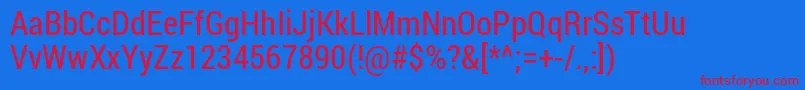 RobotoCondensedRegular Font – Red Fonts on Blue Background