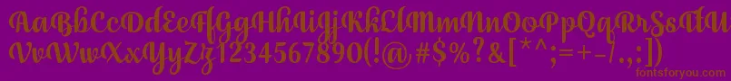 JulySeventhRegular Font – Brown Fonts on Purple Background