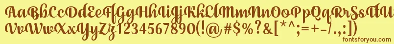 JulySeventhRegular Font – Brown Fonts on Yellow Background