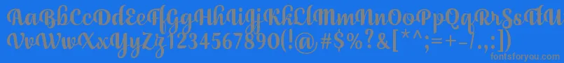 JulySeventhRegular-Schriftart – Graue Schriften auf blauem Hintergrund