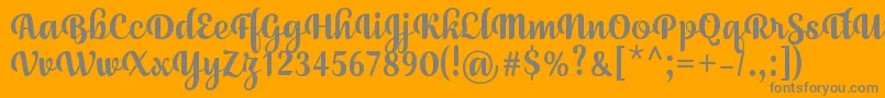 JulySeventhRegular Font – Gray Fonts on Orange Background