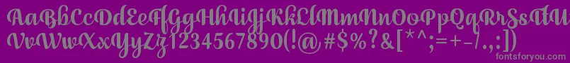 JulySeventhRegular-Schriftart – Graue Schriften auf violettem Hintergrund