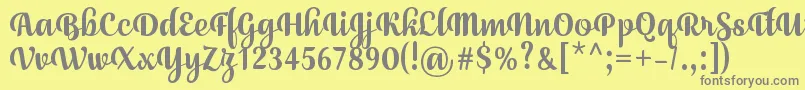 JulySeventhRegular Font – Gray Fonts on Yellow Background