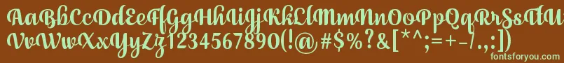 JulySeventhRegular Font – Green Fonts on Brown Background