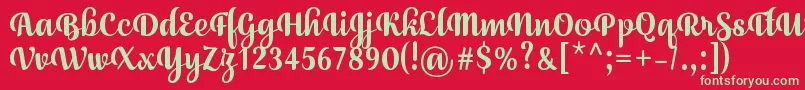 JulySeventhRegular Font – Green Fonts on Red Background